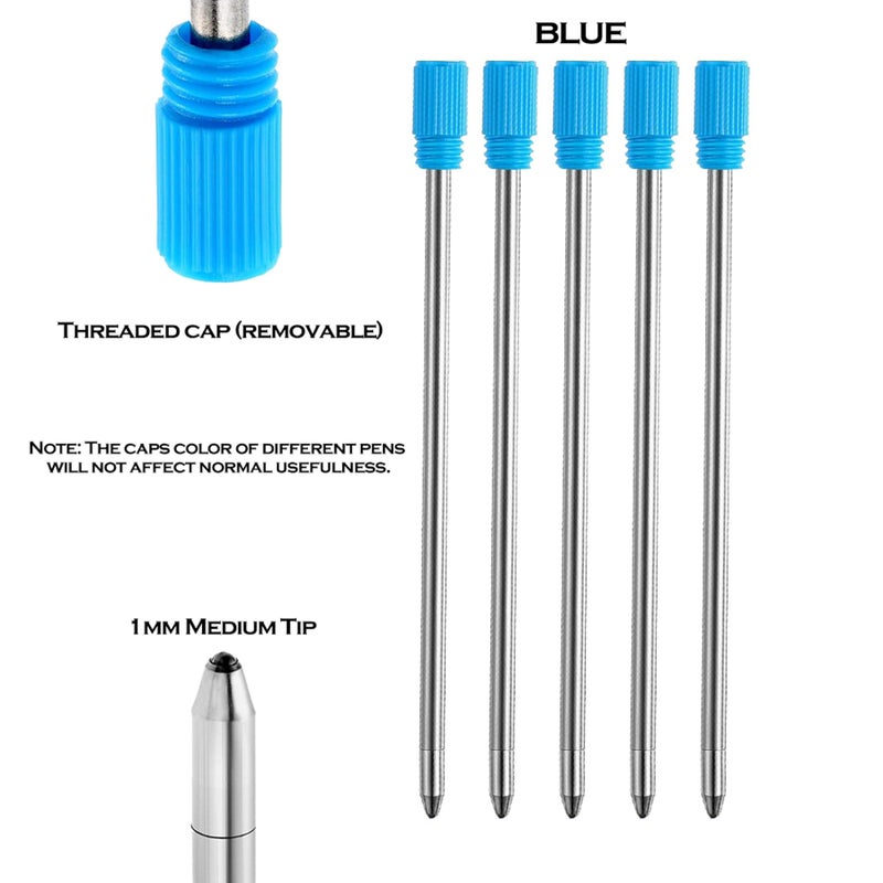 DunBong Ballpoint Metal D1 Refill for Multifunction Pen, Blue Pack of 5 Pieces (Blue) - Image 2